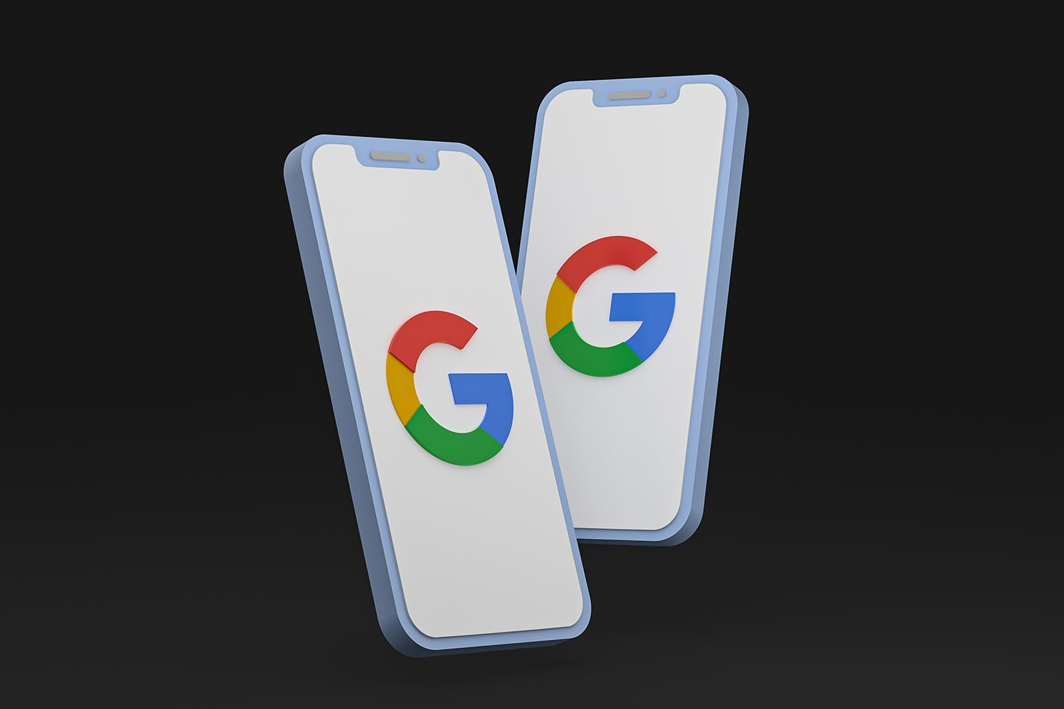 Imagem de um celular com logo Google