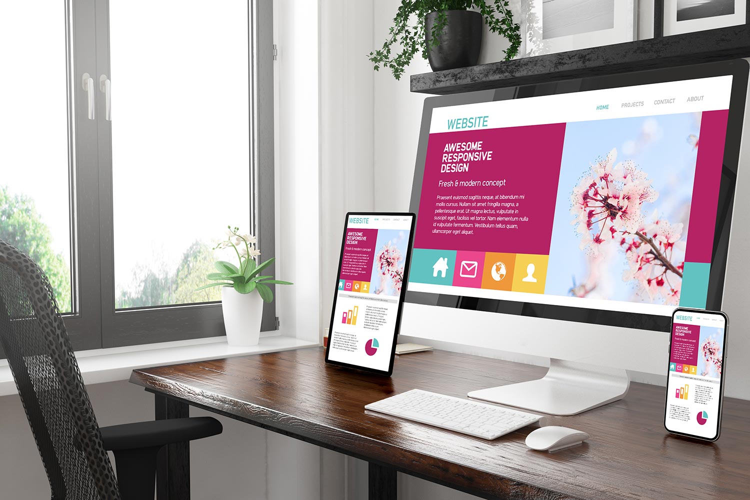 Landing Page na tela do computador