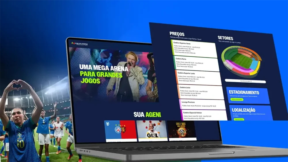 Site institucional da Arena Fonte Nova, desenvolvido pela Triunit, agência de criação de sites em Salvador